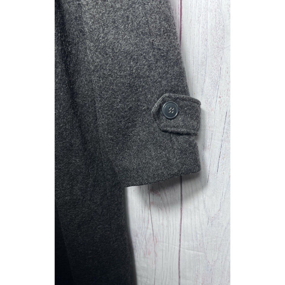 Lerner! Women’s Long Virgin Wool Trench Pea Coat Double Breasted Gray Size 5/6 - Picture 7 of 11